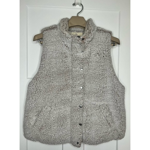 Thread and Supply Vest Fuzzy Sherpa Oatmeal Size Large - Picture 1 of 12
